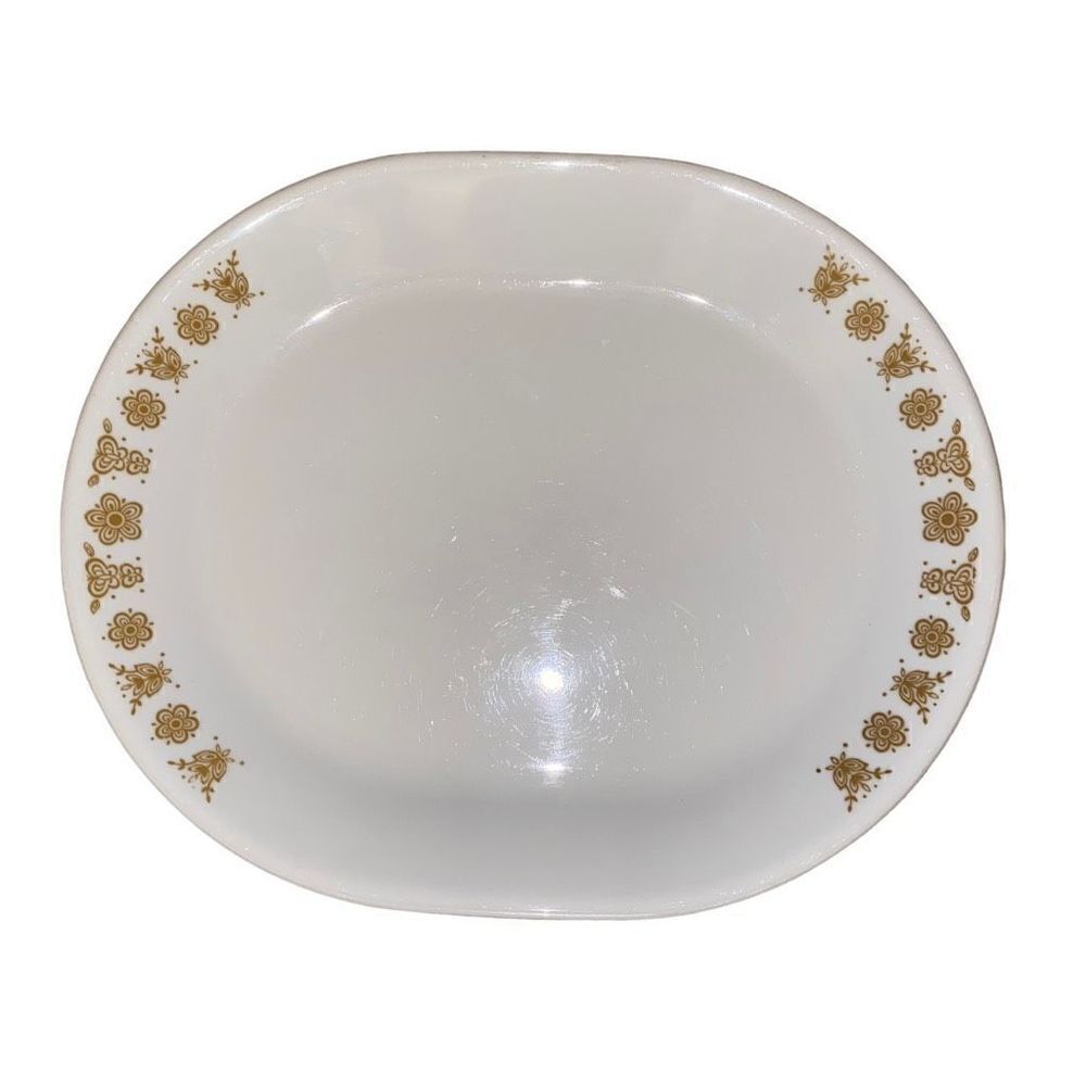 Vintage Corelle‎ Corning Butterfly Gold oval serving platter plate USA